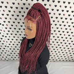 Ready To Ship Braided Wig Lace Frontal Box Braids Lace Front Wig