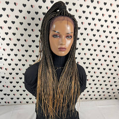 Box Braids Braided Lace Wigs Lace Front Wig Color 1b/27 Ombre 26 Inches