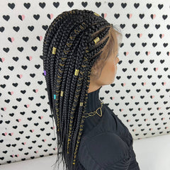 Cornrows Braided Wig With Baby Hairs Box Braid Lace Front Wigs For Black Women