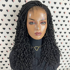 Lace Closure Box Braid Wavy Curls Curly Braids Braided Lace Front Frontal Wig