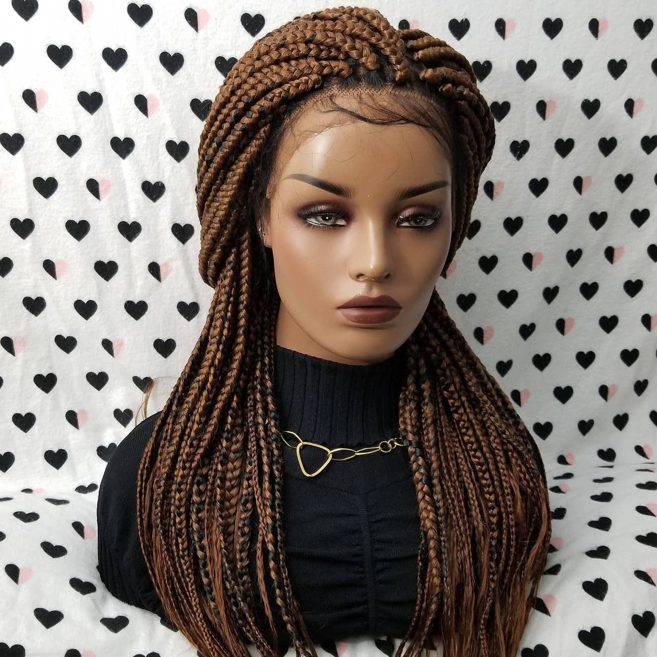 Braided Lace Front Wig Box Braid Wigs For Black Women Color 1b/30
