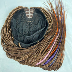 Box Braid Lace Closure Braided Wig Braids Lace Front Wigs Multi Mixed Color