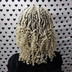 Curly Box Braids Handmade Braid Curls Braided Lace Front Wig Ombre