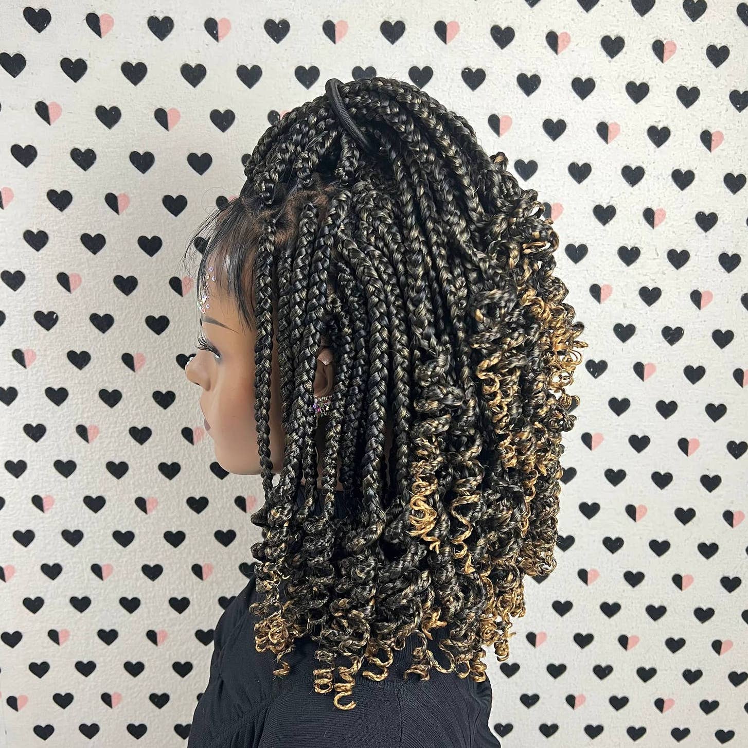 Peluca trenzada hecha a mano del frente del cordón de la trenza hecha a mano frontal del cordón 13x4 con los rizos 27 Ombre