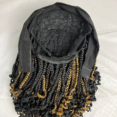 Peluca con diadema, banda para la cabeza trenzada, caja rizada, trenzas y pelucas para mujeres negras con rizos