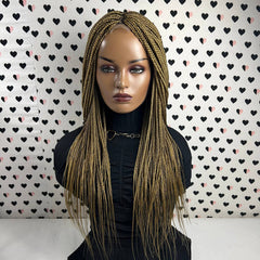 Pelucas rubias doradas del frente del cordón trenzado de la trenza de la caja de las trenzas medianas para las mujeres negras