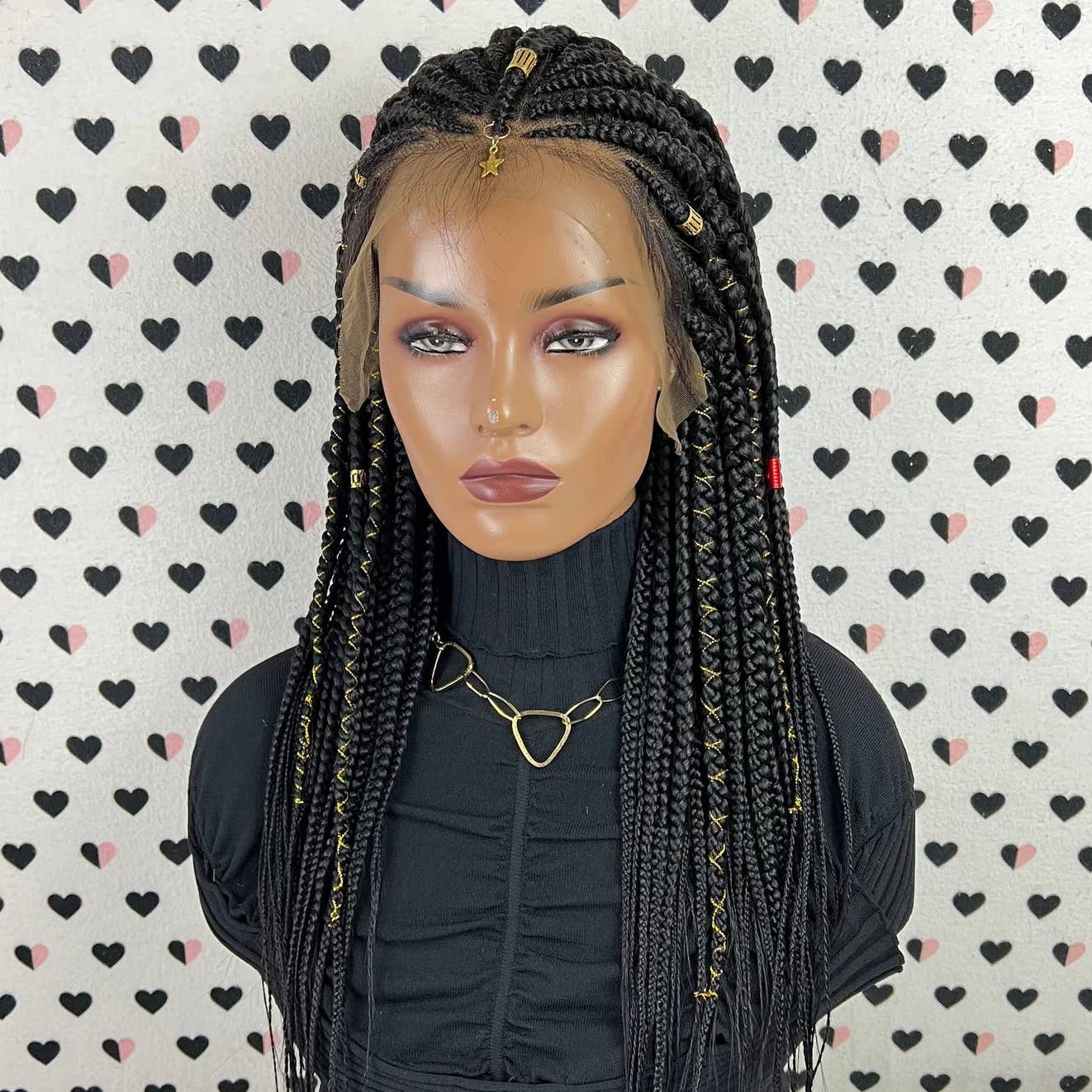 Cornrows Braided Wig With Baby Hairs Box Braid Lace Front Wigs For Black Women