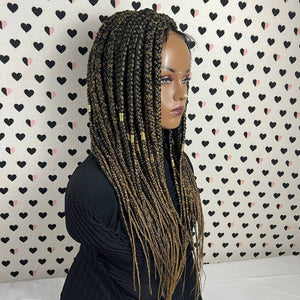 Big Braids Box Braid Braided Wigs For Black Women 13x4 Lace Frontal Wig Ombre 27
