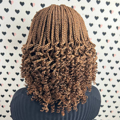 Short Curls Curly Box Braids Braided No Part Lace Front Wig For Black Women