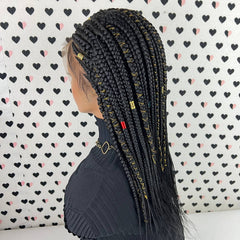 Cornrows Braided Wig With Baby Hairs Box Braid Lace Front Wigs For Black Women