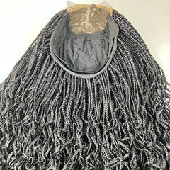 Curly Box Braids Braided Lace Wig Wavy Curls Long Braid Wigs For Black Women