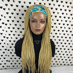 Diadema peluca trenzada banda para la cabeza peluca caja trenzas pelucas para mujeres negras 613 Rubio