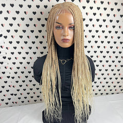 C Cut Cornrow Feedin Box Braids Braided Lace Front Braid wigs Color 613 Ombre