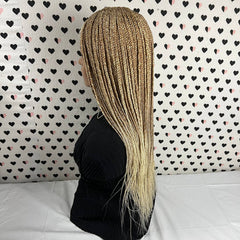 C Cut Cornrow Feedin Box Braids Braided Lace Front Braid Wigs Color 27/613 Ombre