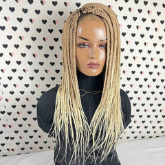 Braided Wig Box Braids Lace Front Wigs For Black Women Color 27/613 Ombre