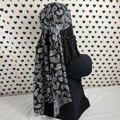 Peluca y bufanda, trenzas de caja rizadas cortas, pelucas de diadema trenzadas hechas a mano para mujeres negras