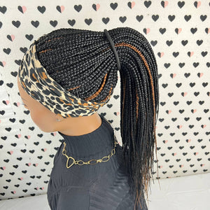 Headband Wig Braided Head band Wig Box Braids Wigs Black Women 1b 30 Highlights