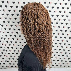 Curly Wavy Curls Lace Closure Frontal Goddess Box Braids Braided Lace Wigs