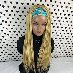 Diadema peluca trenzada banda para la cabeza peluca caja trenzas pelucas para mujeres negras 613 Rubio