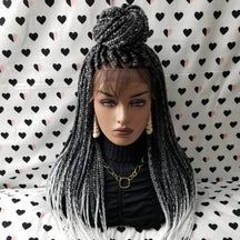 Ombre Braided Wig Box Braided Lace Front Wig Box Braid Lace Wigs For Black Women