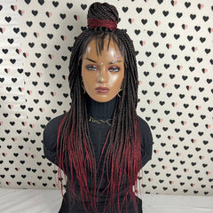 Braided Wig Box Braids Lace Front Wigs For Black Women 1b Black