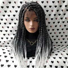 Ombre Braided Wig Box Braided Lace Front Wig Box Braid Lace Wigs For Black Women
