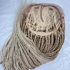 C Cut Cornrow Feedin Box Braids Braided Lace Front Braid wigs Color 613 Ombre