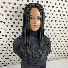 Box Braids Braided Lace Closure Frontal Wig Color 1b 18 Inches